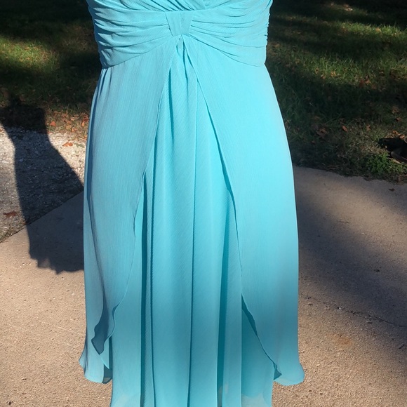 EUC Gorgeous Aqua David’s Bridal Dress - Picture 4 of 9